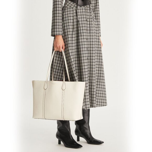 Tory Burch Perry Large Leather Tote – New Ivory - Picture 4 of 7